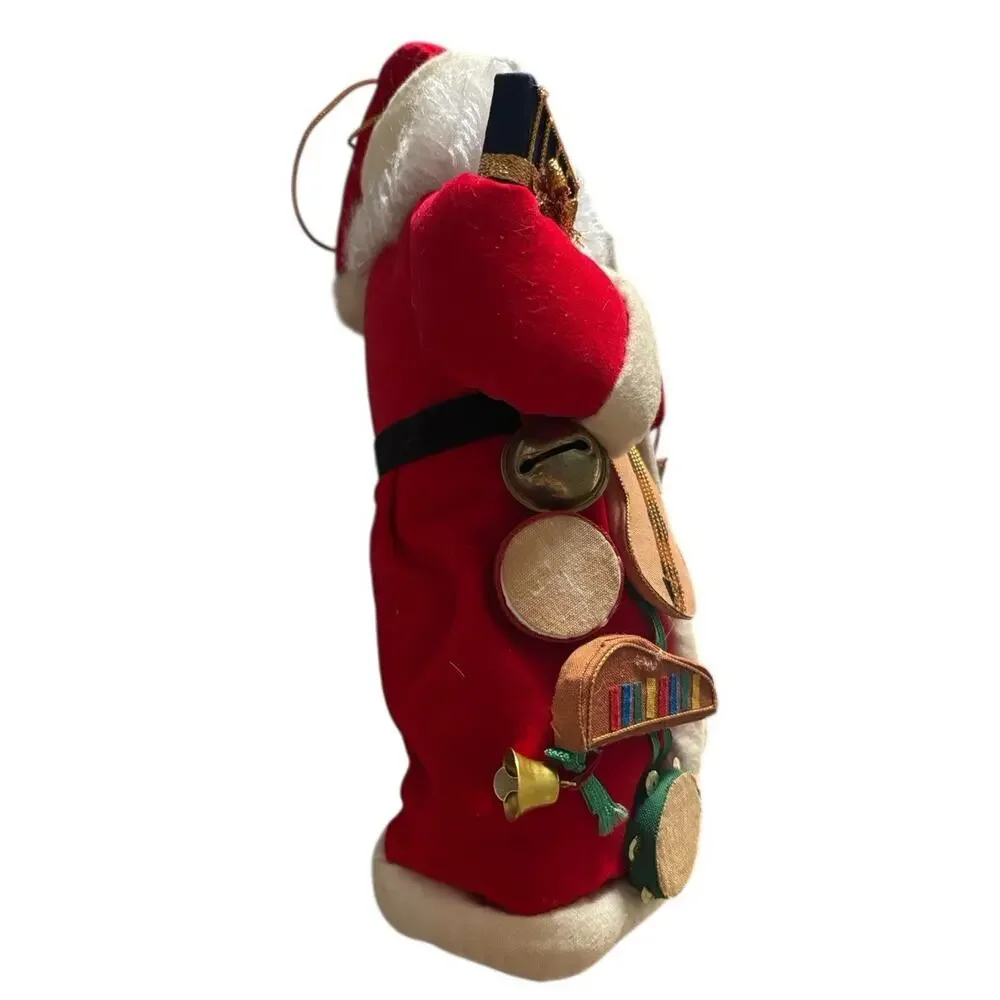 Christmas Corner Vintage 11” Santa Claus Plush Figure W Musical Instrument Gifts